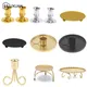 Iron Black Gold Plated Candle Holders Pillar Metal Plate For Wedding Party Festival Portavelas