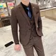 New Mens Suit ( Blazer + Vest + Pants ) Waist Coat Double Breasted Men Formal Business Suit Three