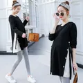 Womens Maternity Tops Long Sleeve Solid Tunic Casual Pregnancy T-Shirt Maternity Clothes Comfy