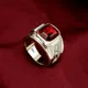 S925Silver Men's Ring Vintage Chinese Dragon Ruby Ring