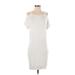 Athleta Casual Dress - Mini Cold Shoulder Short sleeves: Ivory Print Dresses - Women's Size Small Tall