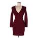 Lulus Cocktail Dress - Bodycon: Burgundy Solid Dresses - Women's Size Medium