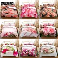 Pink Flower Duvet Cover and Pillowcases Set King Size 220x240 Double Bed Single 3D Queen Bedding