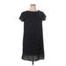 Harve Benard Casual Dress - Mini Crew Neck Short sleeves: Black Dresses - Women's Size X-Large