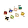 6pcs Faceted Crystal Floral Charms Flower Earring Charm Jewelry Making Charm Birthstone Pendant