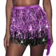 Bohemian Fringe Skirts Women's Girls Sequin Tassel Belly Dance Scarf Rave Party Skirts For