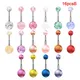 5/10/12/16pc/Set Cute Dangle Belly Ring Pack 14G Navel Piercing Bulk Sexy Belly Ring Set Belly