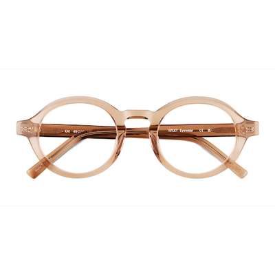 Unisex s round Crystal Light Brown Acetate,Eco Friendly Prescription eyeglasses - Eyebuydirect s Kai