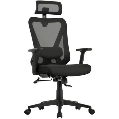 Yaheetech - Bürostuhl Ergonomisch, Schreibtischstuhl mit Verstellbarer Kopfstütze, Armlehnen, Image