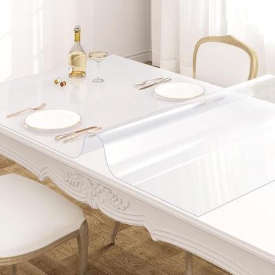 Woltu - 90x160 cm Transparent Tischfolie 1 mm Schutzfolie Folie Abgeschrägte Tischdecke aus pvc