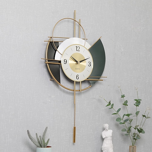 horloge murale moderne grandes horloges murales pour la décoration intérieure silencieuse sans tic-tac grande horloge murale à pendule pour salon à piles horloge murale décorative en or pour chambre bureau cuisine décoration murale 44 64