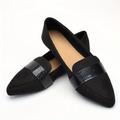 Femme Ballerines Slip-Ons Grandes Tailles Chaussures de confort du quotidien Eté Noeud Talon Plat Bout pointu Elégant Mode Décontractées Polyuréthane Mocassins Lumineux Noir Noir Rouge Bordeaux