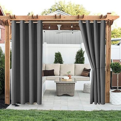Rideau extérieur imperméable à l'eau, rideaux de ferme coulissants, rideaux de pergola, oeillet pour gazebo, balcon, porche, fête, hôtel, 1 panneau