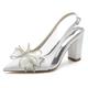 Femme Chaussures de mariage Sandales Cadeaux de Saint-Valentin Soirée Bureau Damas Sandales de mariage Chaussures de mariée Chaussures de demoiselle d'honneur Noeud Paillette Brillante Talon Bottier