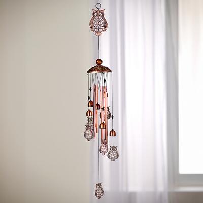 Windspiel "Eule" mit Klangstäben und Glocken