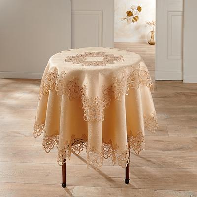 Tischdecke mit Spitzenborte creme Ø 160 cm Eldo Image