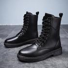 Men's Boots Biker boots Combat Boots Winter Boots Punk Sporty Casual Outdoor Daily PU Warm Comfortable Booties / Ankle Boots Lace-up Black Fall Winter