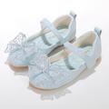 Girls' Flats Mary Jane Flower Girl Shoes Princess Shoes School Shoes Rubber PU Little Kids(4-7ys) Big Kids(7years ) Daily Party Evening Walking Shoes Rhinestone Bowknot Sparkling Glitter Blue Pink
