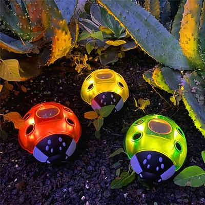 Outdoor Solar Ladybird Shape Garden Lamp IP65 Waterproof Light For Lawn Walkway Yard Lawn Garden Fence Lighting Patio Landscape Lamp