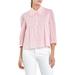 Ruffle Collar Cotton Blend Button-up Shirt