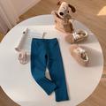 Kids Girls' Cotton Leggings Solid Color Adorable Outdoor 7-13 Years Summer Light Yellow Light Blue Wine Red