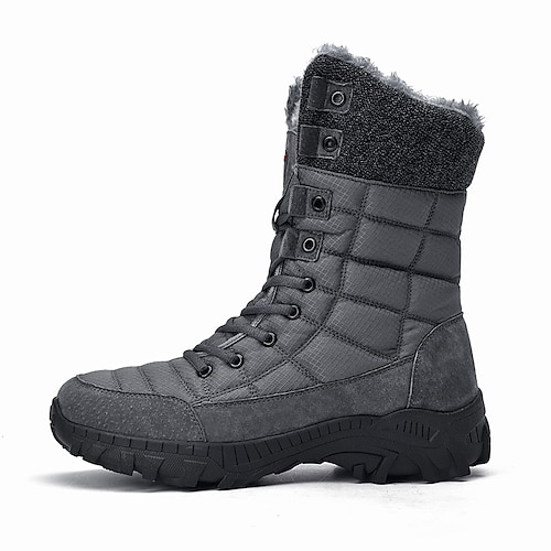 isolierte Winter-Schneestiefel für Herren mit Fellfutter - wasserdichte, rutschfeste Outdoor-Stiefel für kaltes Wetter und Schnee Image