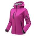 giacca softshell da trekking da donna giacca con cappuccio giacca invernale in pile impermeabile all'aperto tinta unita termica calda antivento leggera fodera in pile tuta sportiva giacca a vento trench sci arrampicata