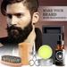 OugPiStiyk Moisturizing Face Cream Men s Beard5PCS Set Beard Cream Beard Oil Double-sided Comb Brush Beard Scissors