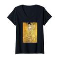 Damen Adele Bloch-Bauer I Gustav Klimt Jugendstil Symbolik T-Shirt mit V-Ausschnitt