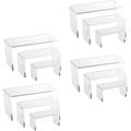 4 Sets 3 Piece Acrylic Riser Set (Small Rectangle - 12 Pieces)