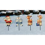 Product Works 8-Inch Pre-Lit .. Rudolph the Red-Nosed Reindeer .. Pre-Lit Christmas Pathway Markers .. (Set of 4) (30539) .. Multicolor