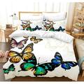 Butterfly Bedding Set Butterfly Duvet Cover Set Twin Full Queen King Size Blue Purple Butterflies Printed Comforter Cover Set for Girls Kids Teens 1 Quilt Cover 2 Pillowcases 3 Piece