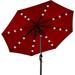 10ft Solar Powered Aluminum Polyester LED Lighted S Umbrella w/Tilt Adjustment and Fade-Resistant Fabric - Cerulean