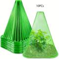 AESTTY 10pcs Reusable Garden Cloches for Plants - Protects from Birds Frost and Snails - 7.7 D x 8.7 H - Green Cover for Garden Supplies