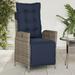 Reclining Patio Chair with Footrest Gray Poly Rattan