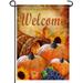 ANLEY Garden Flag Pumpkin in Cornucopia - Decorative Autumn Welcome Garden Flags - Double Sided & Weather Resistant & Double Stitched - 18 x 12.5 Inch