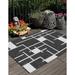 Unique Loom Checker Outdoor Modern Rug 5 3 x 8 0 Rectangle Black and White