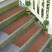 Waterhog Stair Treads Set Of 4 8-1/2 X 30 Inches Made In USA Durable And Decorative Floor Covering Indoor/Outdoor Water-Trapping Dogwood Leaf Collection Dark Brown