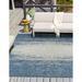 Unique Loom Ombre Outdoor Modern Rug 10 8 x 10 8 Square Blue