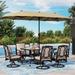 & William Patio Outdoor Dining Sets for 8 Outdoor Table Furniture Set 9 Piece- 1 Rectangular Expandable Patio Table and 8 Padded Swivel Dining Chairs