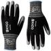 KAYGO Work Gloves PU Coated-12 Pairs KG15P Nylon Lite Polyurethane Safety Work Gloves Gray Polyurethane Coated Knit Wrist Cuff Ideal for Light Duty Work (X-Large Black) X-Large (Pack of 12) Black