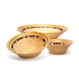 Natalis - Emozioni d'Arte Ambrine 3 Piece Serving Bowl Set Wood in Indigo/Brown | 4 H x 16.1417 D in | Wayfair 77003HE
