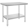 SKYSHALO Stainless Steel Workbench 24x36x32 Inch Commercial Food Prep Workbench Heavy Duty Prep Workbench Metal Workbench with Adjustable Feet Suitable for Restaurants Homes and Hotels