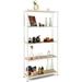 5-Tier Industrial Bookshelf White - 61 Tall Open Display Shelving Rack with Anti-toppling Device Adjustable Feet Freestanding Storage Shelf for Living Room Kitchen Office Bedroom