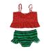 Qufokar Carters Simple Joys Baby Girl Little Girl Swimwear Baby Piece Watermelon Printed Girls Outfits Ruffles Bikini Swimsuit Swimwear Summer Two Girls Swimwear