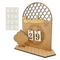 YOLOKE Ramadan Countdown Calendar with DIY Decorations 30-Day Wooden Ramadan Eid Calendar Decorations