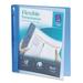 Avery Flexible View 3 .. Ring Binder Clear Front .. Customizable Cover with Solid .. Back 1 Inch Round .. Rings 1 Clear/Blue Binder .. (17675)