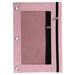 Zippered Pouches Large Capacity Double Pocket Transparent Window 3-ring Binder Stationery Pen Bag Pencil Black Pink Pvc