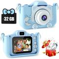 Kids Camera Toys for 3-8 Year Old Boys Children Digital Video Camcorder Camera with Cartoon Soft Silicone Cover Best Birthday Festival Gift for Kids - 32G SD Card Included