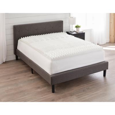 2 Inch 7-Zone Memory Foam Mattress Topper by BrylaneHome in White (Size QUEEN)